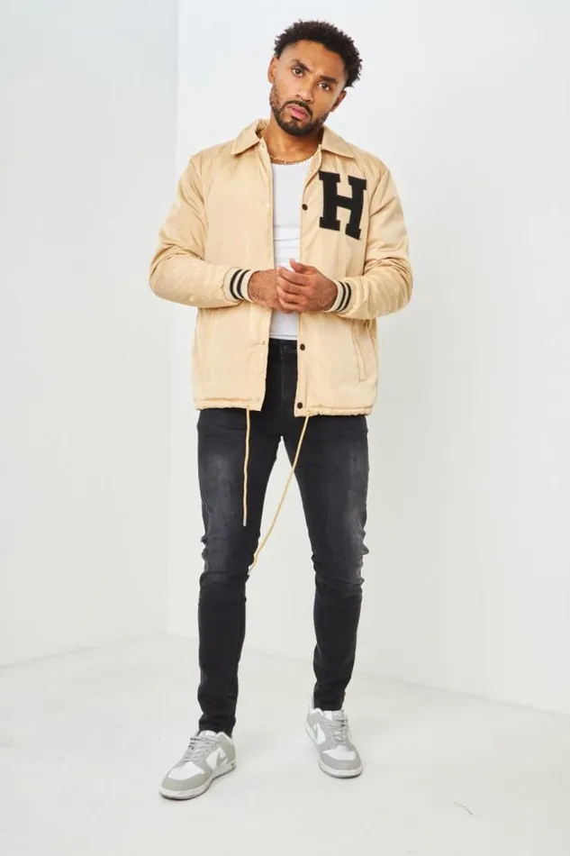 Men Veste Beige Fonc Col Rabat Brode 034H034 Beige Brentiny Paris Jackets