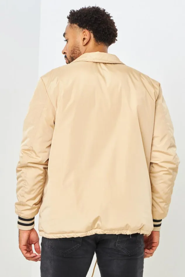 Men Veste Beige Fonc Col Rabat Brode 034H034 Beige Brentiny Paris Jackets