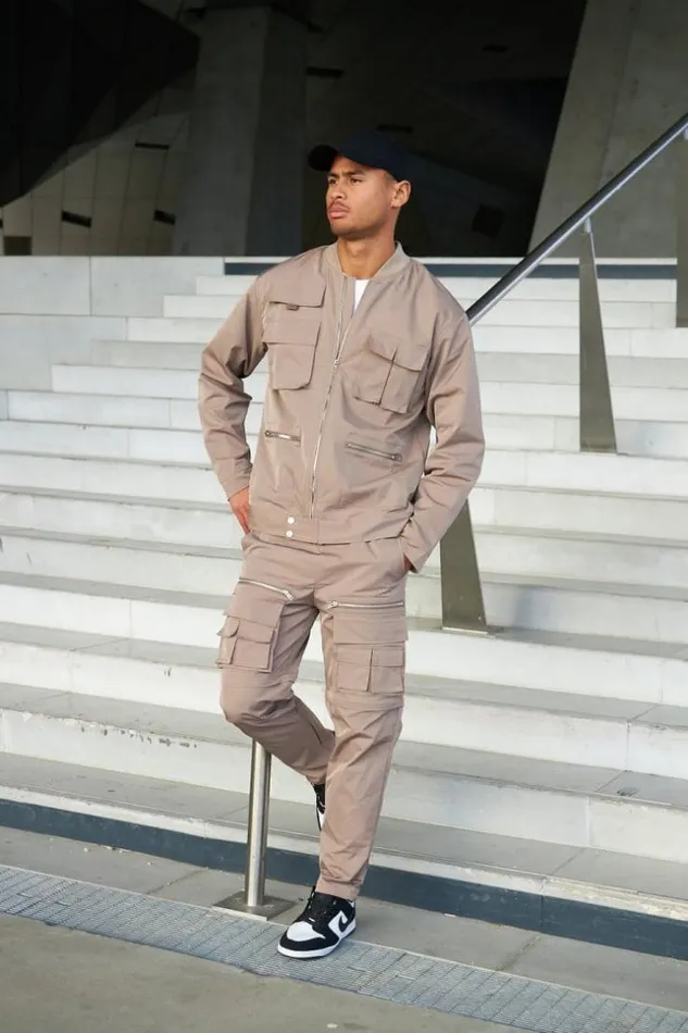 Men Veste Col Bomber Poches Multiples Beige Fonc Darkbeige Brentiny Paris Jackets Men Veste Col Bomber Poches Multiples Beige Fonc Darkbeige Brentiny Paris Jackets