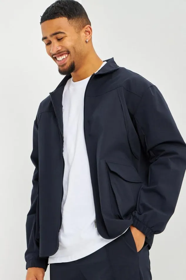 Men Veste Habille Bleu Marine Poches Blue Brentiny Paris Jackets