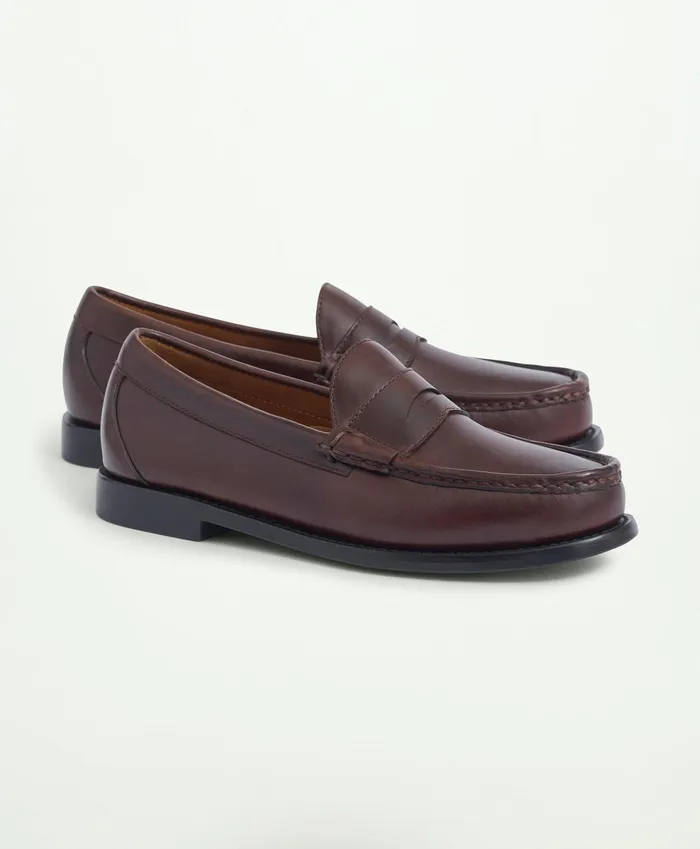 Men Westport Penny Loafers Brown Brooks Brothers Shoes