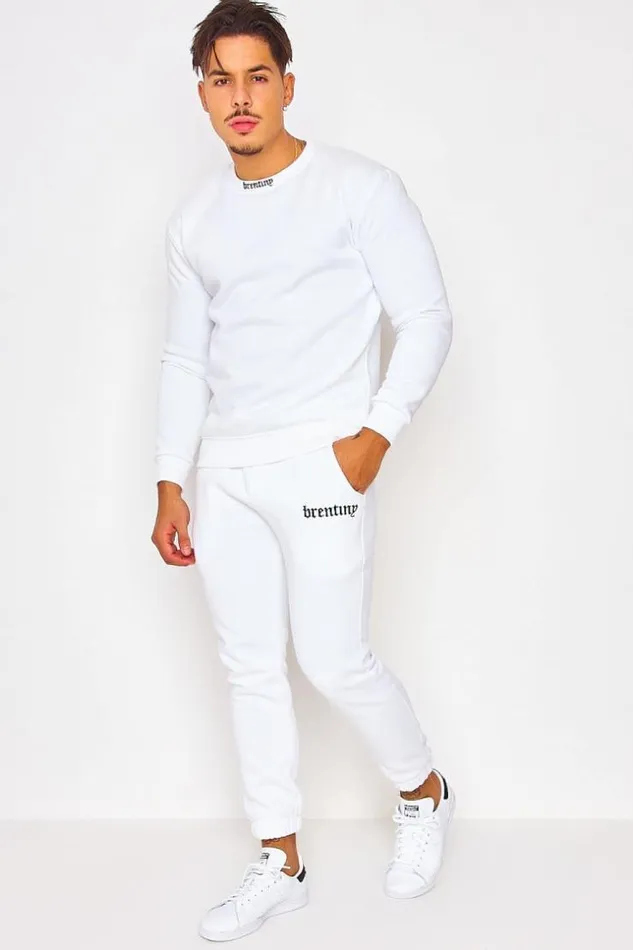 Men White Brentiny Jogger White Brentiny Paris Jogging Bottoms