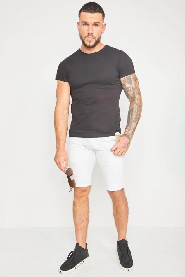 Men White Chino Shorts White Brentiny Paris Shorts