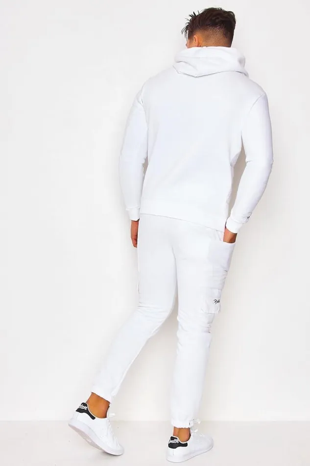 Men White Jogger In Two Material Project X 8211 2040086 White Brentiny Paris Jogging Bottoms