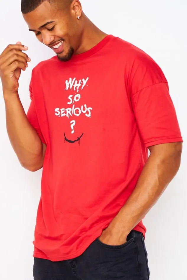 Men Why So Serious Red TShirt Red Brentiny Paris TShirts