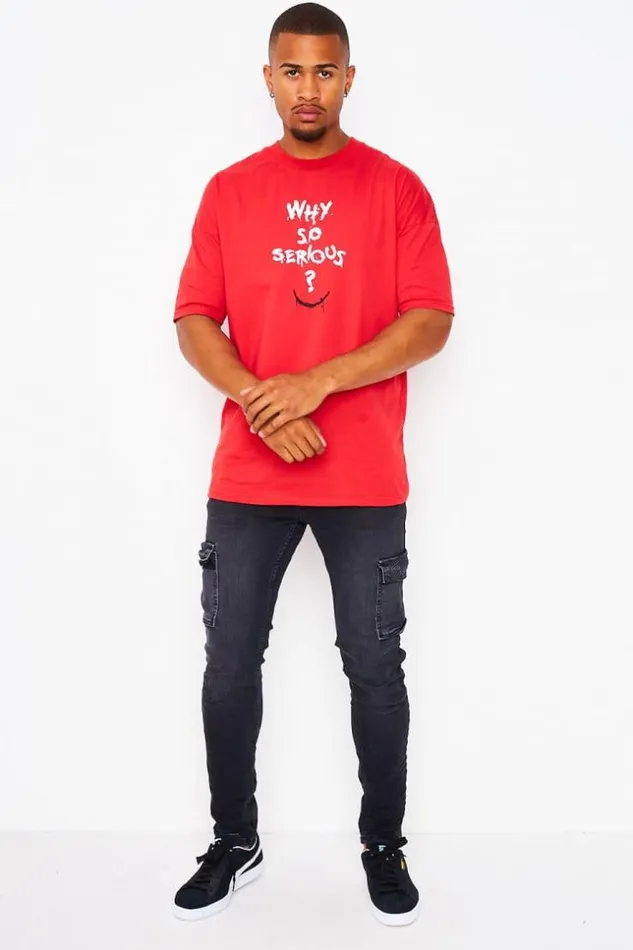 Men Why So Serious Red TShirt Red Brentiny Paris TShirts