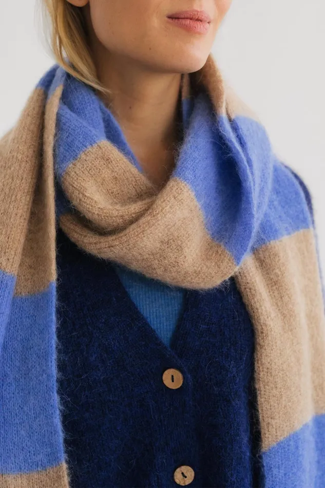 MenWomen Bicolour Scarf 8211 CyanSand TWOTHIRDS Neckwear
