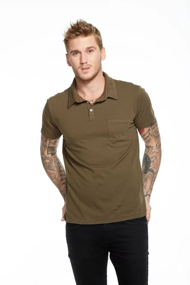 Mens COTTON POLO W POCKET Tops Chaser Brand