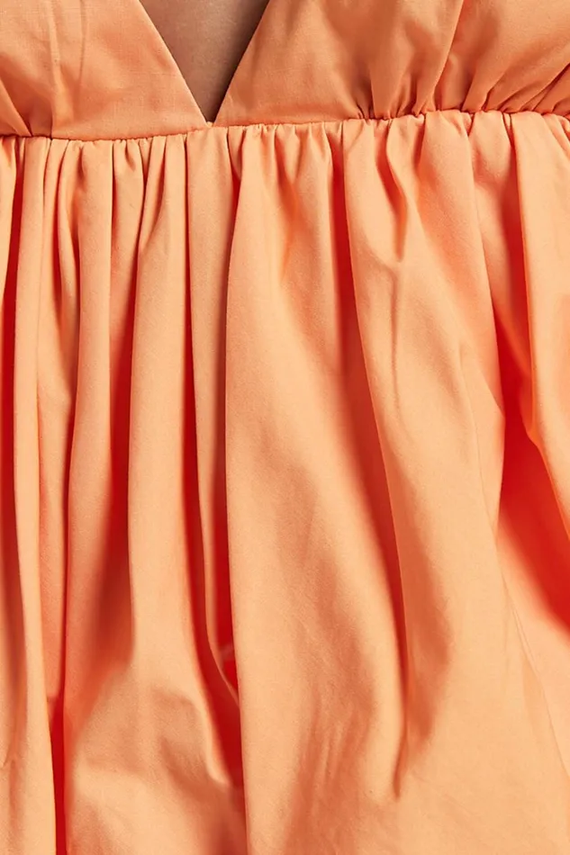 Merly Top 8211 V Neck Bubble Hem Peplum In Tangerine Women Showpo Tops