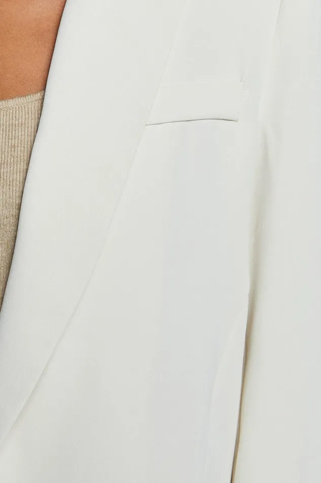 Michelle Blazer 8211 Oversized Plunge Neck Button Up Blazer In Stone Women Showpo Blazers
