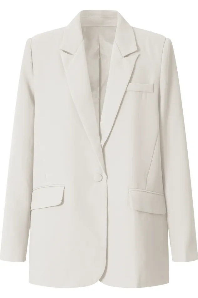 Michelle Blazer 8211 Oversized Plunge Neck Button Up Blazer In Stone Women Showpo Blazers