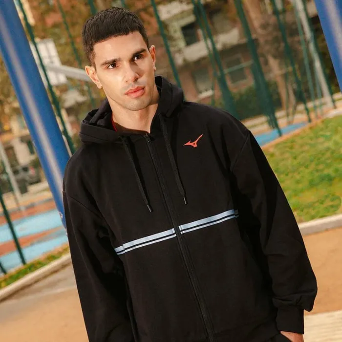 Mizuno Athletics Sweat Jacket Blackwhite Men Athleticwear Mizuno Athletics Sweat Jacket Blackwhite Men Athleticwear