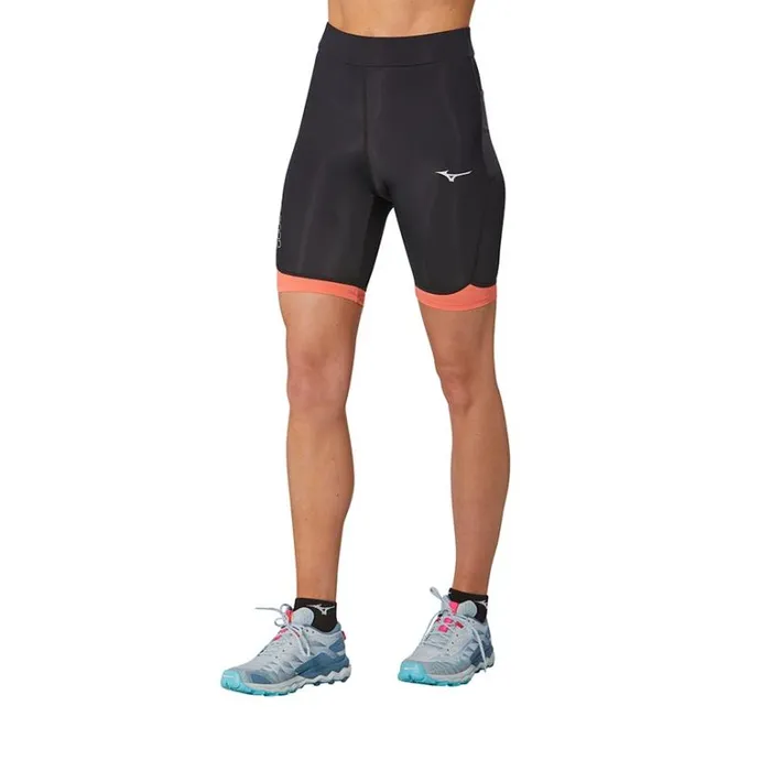 Mizuno BG3000 Mid Tight Blacksunkissed Coral Women Tights and Leggings Mizuno BG3000 Mid Tight Blacksunkissed Coral Women Tights and Leggings