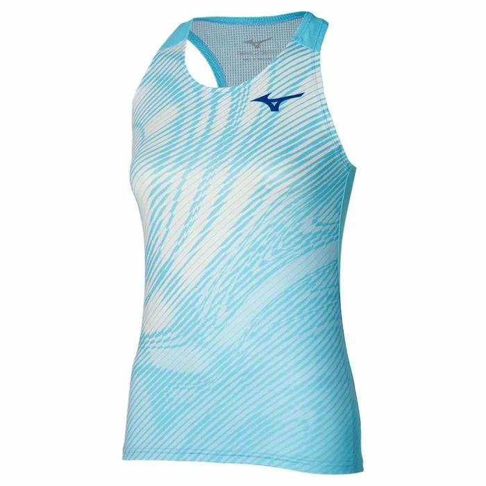 Mizuno Charge Printed Tank Blue Glow Women Tops