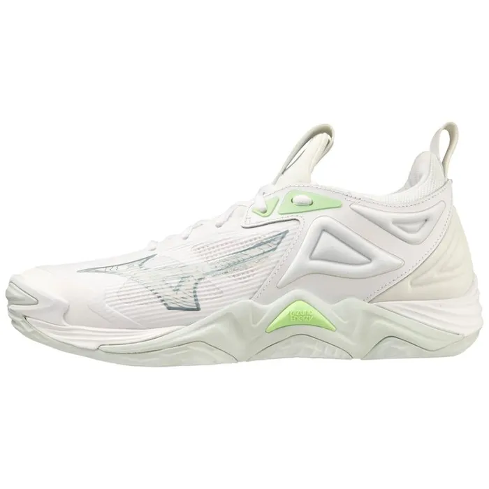 Mizuno WAVE MOMENTUM 3 Whitegridgepatinagreen Women Volleyball