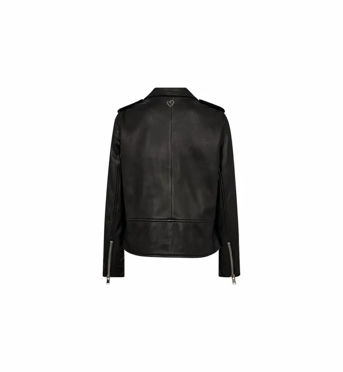 MOS MOSH Jackets and Coats Women MMFrances Biker Leather Jacket Black MOS MOSH Jackets and Coats Women MMFrances Biker Leather Jacket Black