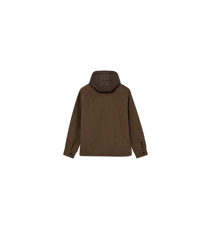 MOS MOSH Jackets Men MMGCompton Twill Hood Jacket Brown Latte MOS MOSH Jackets Men MMGCompton Twill Hood Jacket Brown Latte