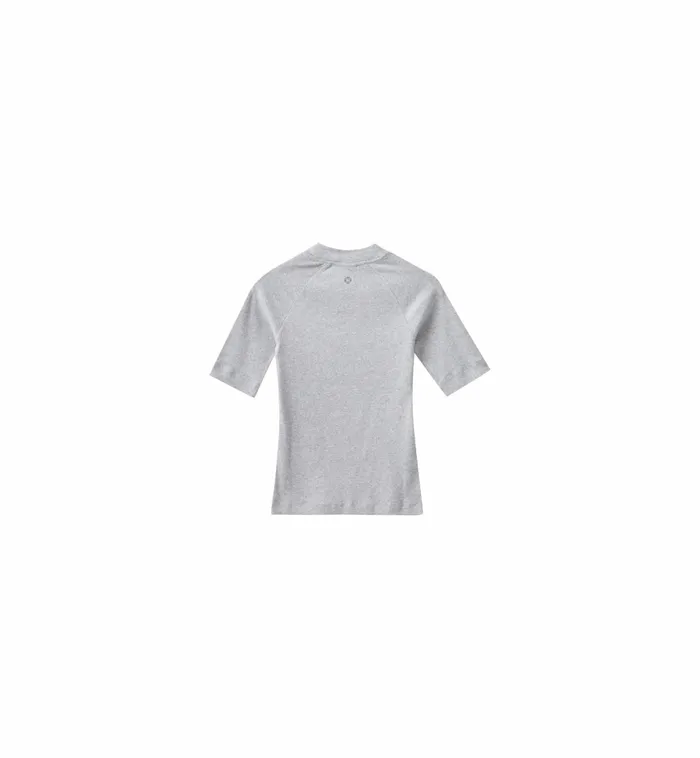 MOS MOSH Tees Women MMHHug Rib Tee 8211 HEYANNO Grey Melange MOS MOSH Tees Women MMHHug Rib Tee 8211 HEYANNO Grey Melange