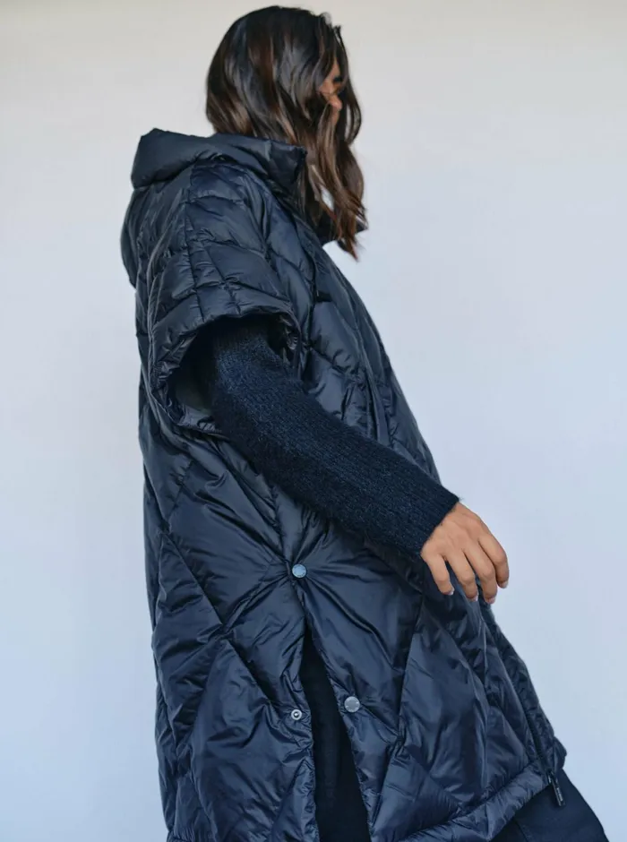 MOS MOSH Waistcoats Women MMFaisa Down Poncho Black MOS MOSH Waistcoats Women MMFaisa Down Poncho Black