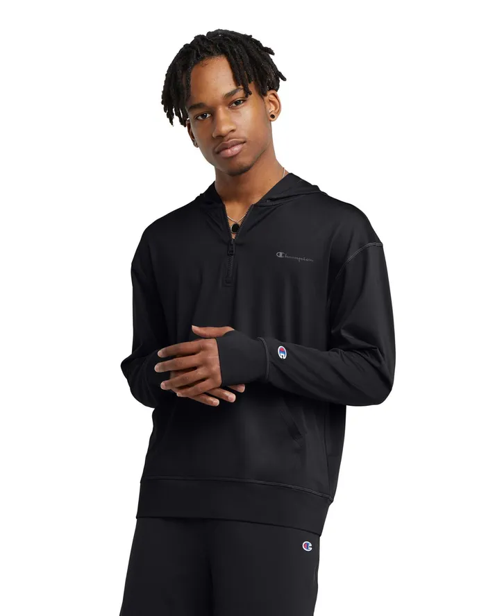 Mvp All Day 14 Zip Hoodie Black Men Champion Hoodies and Sweatshirts
