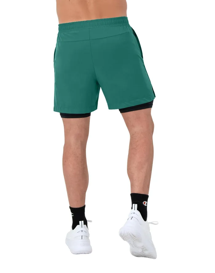 Mvp Shorts With Total Support Pouch Moisture Wicking C Logo 7034 Mountain Lake Green Men Champion Shorts