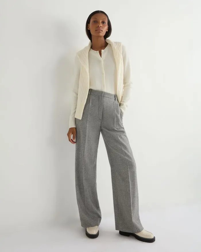 NPeal Cardigans Women Chunky Crop Cashmere Cardigan New Ivory White