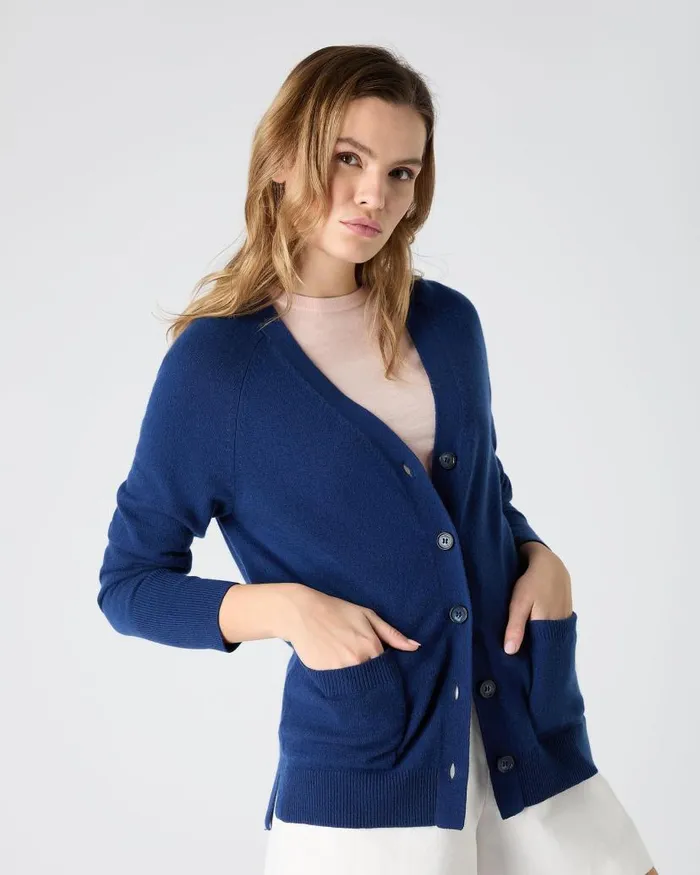 NPeal Cardigans Women Erin Oversized Cashmere Cardigan French Blue