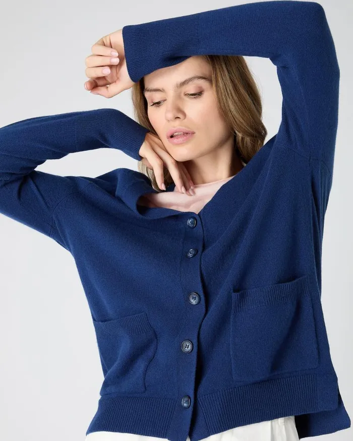 NPeal Cardigans Women Erin Oversized Cashmere Cardigan French Blue