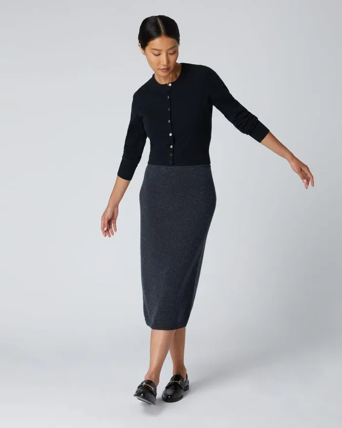 NPeal Cardigans Women Ivy Cropped Cashmere Cardigan Black