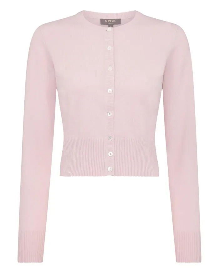 NPeal Cardigans Women Ivy Cropped Cashmere Cardigan Quartz Pink