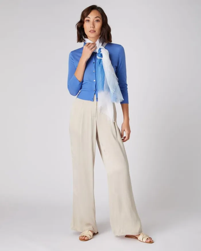 NPeal Cardigans Women Superfine Cropped Cashmere Cardigan Sky Blue