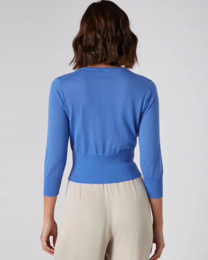 NPeal Cardigans Women Superfine Cropped Cashmere Cardigan Sky Blue