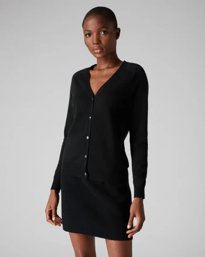 NPeal Cardigans Women V Necked Cashmere Cardigan Black