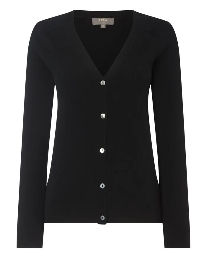 NPeal Cardigans Women V Necked Cashmere Cardigan Black