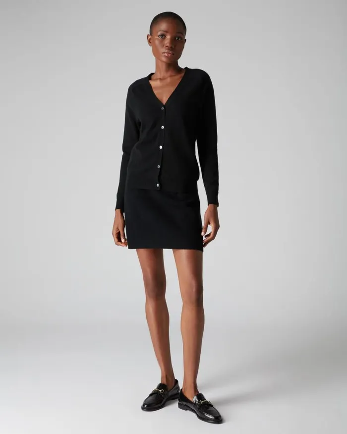 NPeal Cardigans Women V Necked Cashmere Cardigan Black