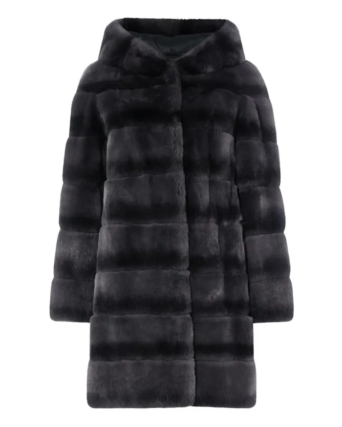 NPeal Coats and Jackets Women Hooded Long Coat Grey Ombre