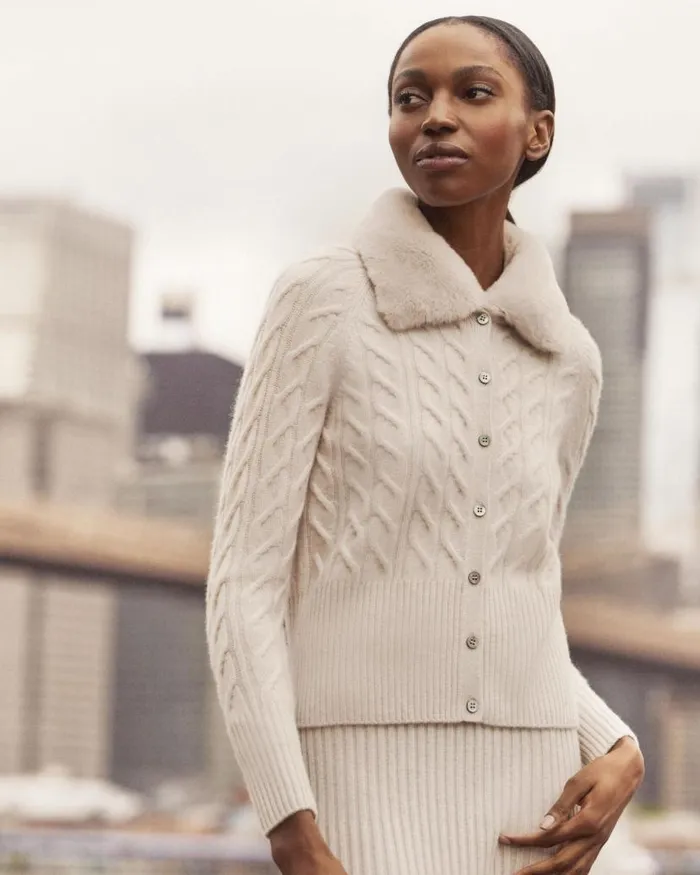 NPeal Dresses and Skirts Women Maxi Rib Cashmere Skirt Frost White