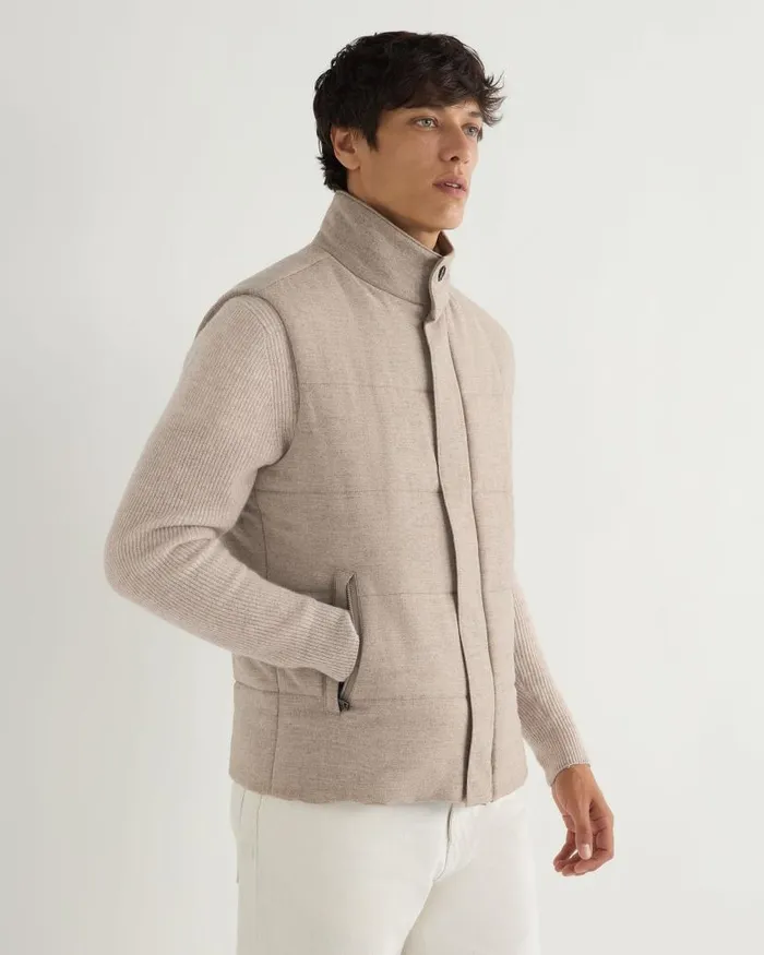 NPeal Gilets and Waistcoats Men Vancouver Gilet Beige Brown