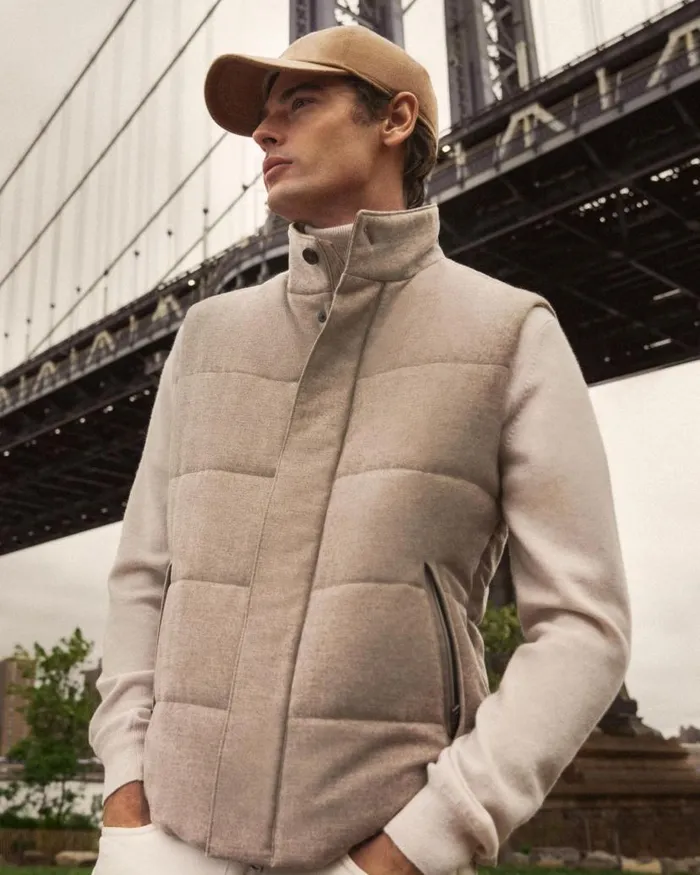 NPeal Gilets and Waistcoats Men Vancouver Gilet Beige Brown