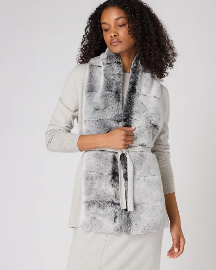 NPeal Gilets and Waistcoats Women Lola Fur Placket Cashmere Gilet Pebble Grey