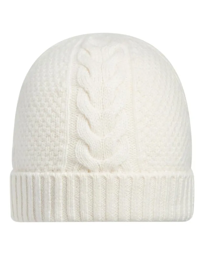 NPeal Hats Women Cable Cashmere Hat New Ivory White