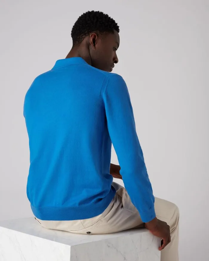 NPeal Jumpers Men Polo Neck Jumper Hockney Blue