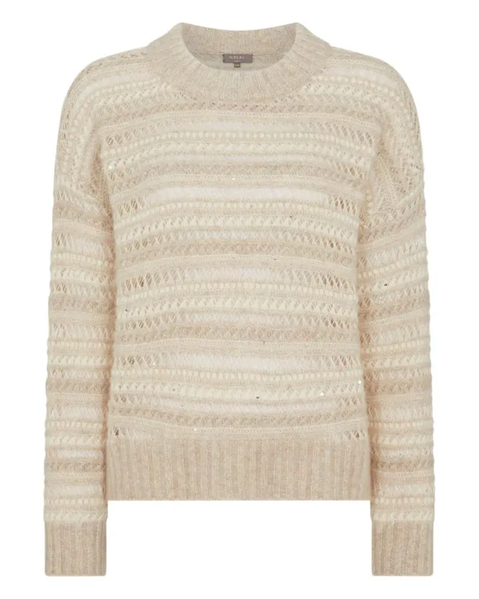 NPeal Jumpers Women Stitch Jumper Beige Brown