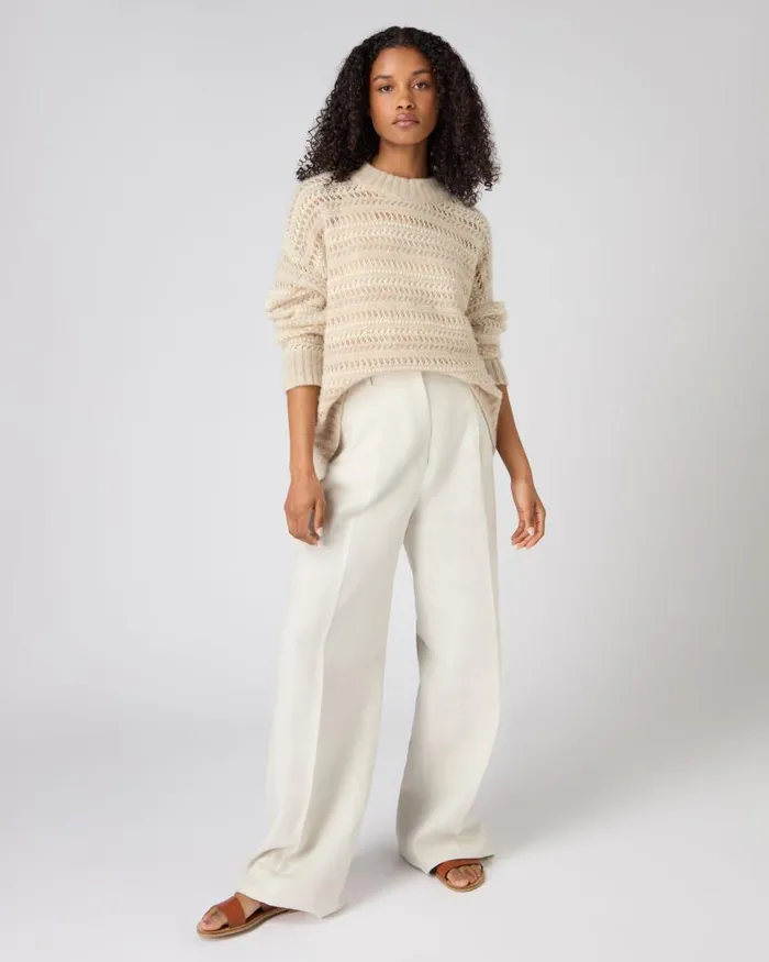 NPeal Jumpers Women Stitch Jumper Beige Brown