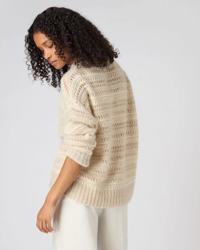 NPeal Jumpers Women Stitch Jumper Beige Brown