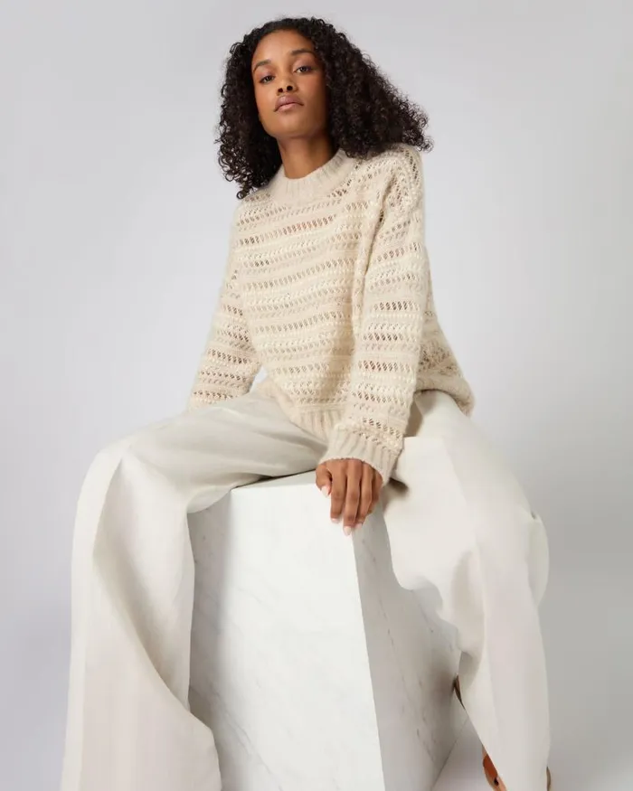 NPeal Jumpers Women Stitch Jumper Beige Brown
