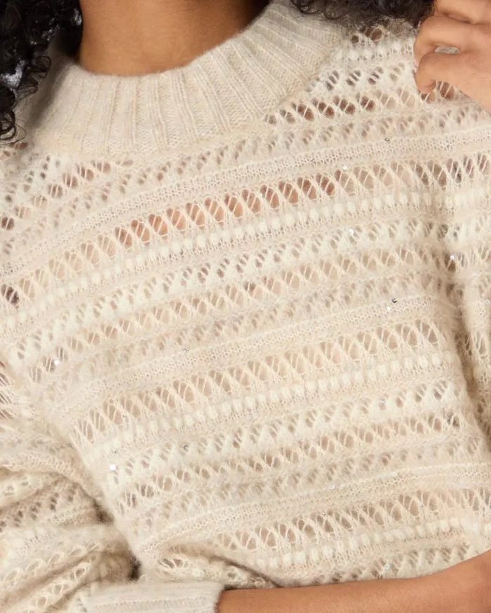 NPeal Jumpers Women Stitch Jumper Beige Brown
