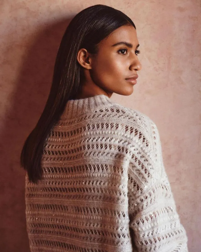 NPeal Jumpers Women Stitch Jumper Beige Brown