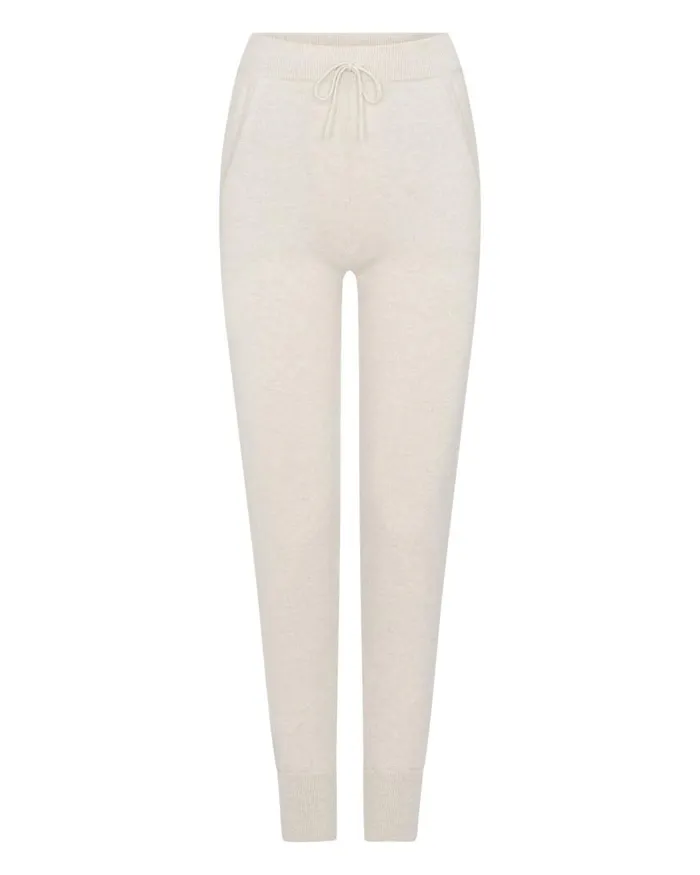 NPeal Leggings and Trousers Women Tabitha Plain Cashmere Lounge Trousers Ecru White