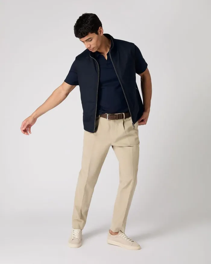 NPeal Polos and Tshirts Men Polo Cotton Cashmere TShirt Navy Blue